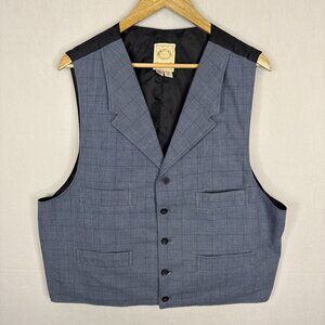 Wah Maker Frontier Clothing Men’s Vest XL USA Gray Plaid Western Victorian